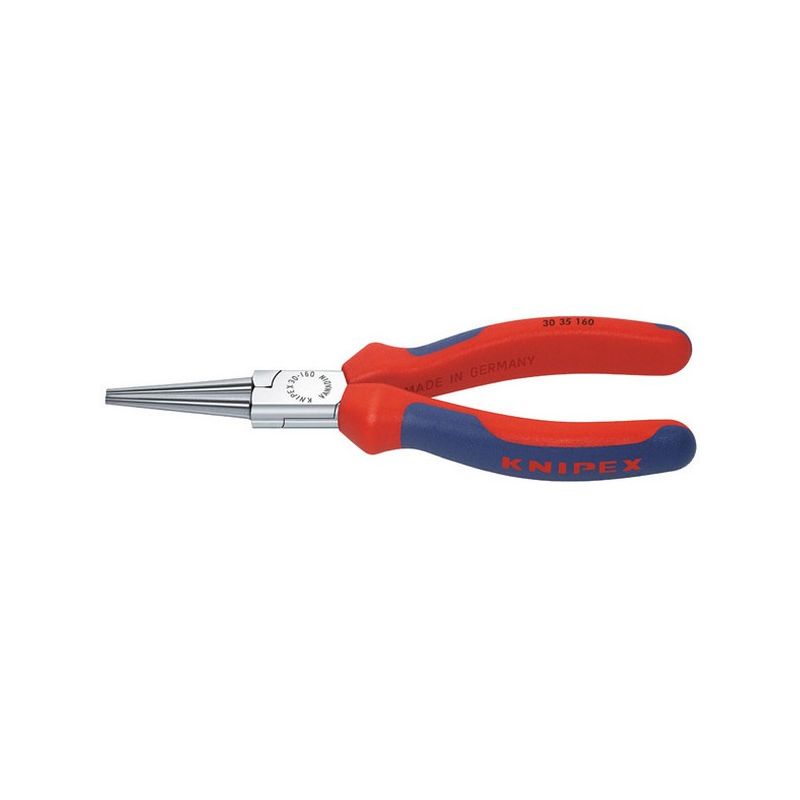 

Knipex - Pinza de largos picos, de picos largos, rondas, de acero eléctrico al cromado vanadium, cabeza cromado, Asas de tubo de plástico, Largo :