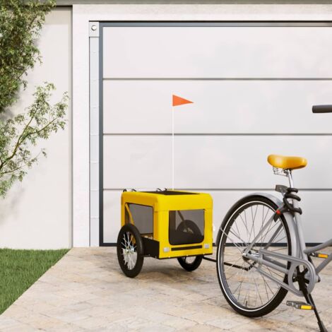 Remolque bicicleta mascotas hierro tela Oxford amarillo negro