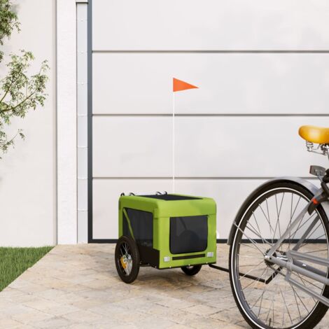 Homcom Remolque Plegable para Bicicleta 2 Plazas Verde/Negro
