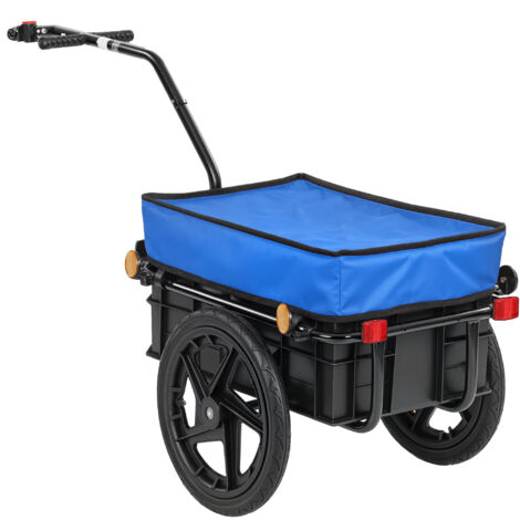 Remolque de Bicicleta 40 kg Cubierta de Tela Oxford con Reflectores y Marco de Acero 144x59x80 cm Azul
