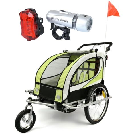Remolque de bicicleta niño - buggy - 2 plazas - con amortiguador - lima