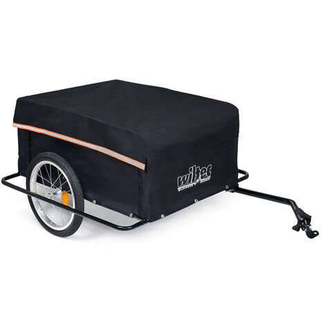 Remolque de carga para bicicleta hasta 65 kg, barra de tracción plegable y acoplamiento rápido