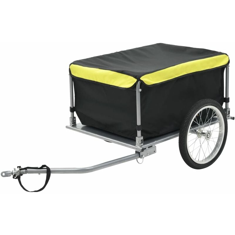 

vidaXL Remolque de carga para bicicletas negro y amarillo 65 kg - Negro