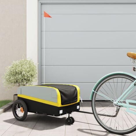 Remolque para bicicleta hierro negro y amarillo 30 kg