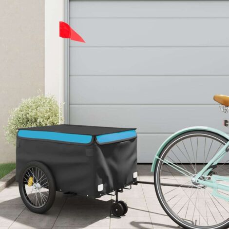 Remolque para bicicleta hierro negro y azul 30 kg