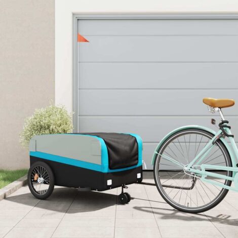 Remolque para bicicleta hierro negro y azul 45 kg