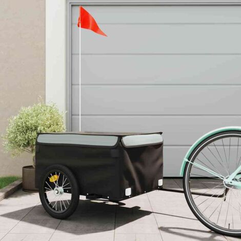 Remolque para bicicleta hierro negro y gris 45 kg
