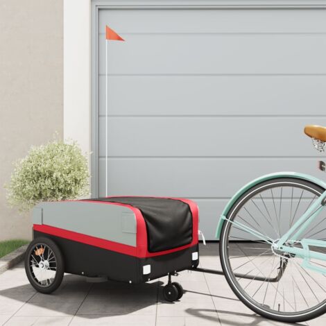 Remolque para bicicleta hierro negro y rojo 45 kg