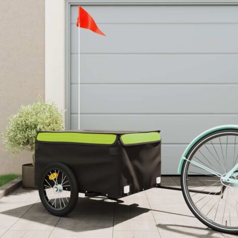 Remolque para bicicleta hierro negro y verde 45 kg