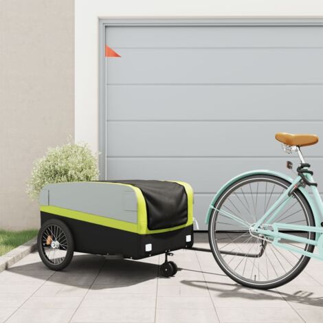 Remolque para bicicleta hierro negro y verde 45 kg