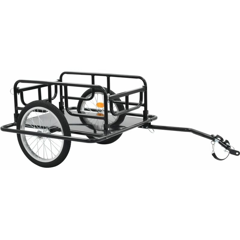 

Remolque para bicicletas acero negro 130x73x48,5 cm