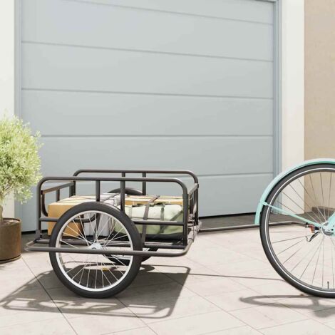 Remolque para bicicletas acero negro 130x73x48,5 cm