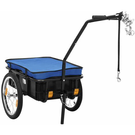 Remolque para bicicletas/carro de mano 155x61x83 cm acero azul