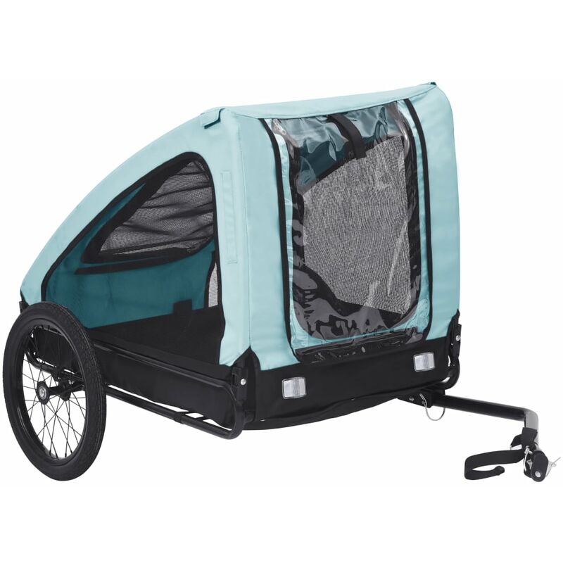 

Remolque para mascotas azul y negro
