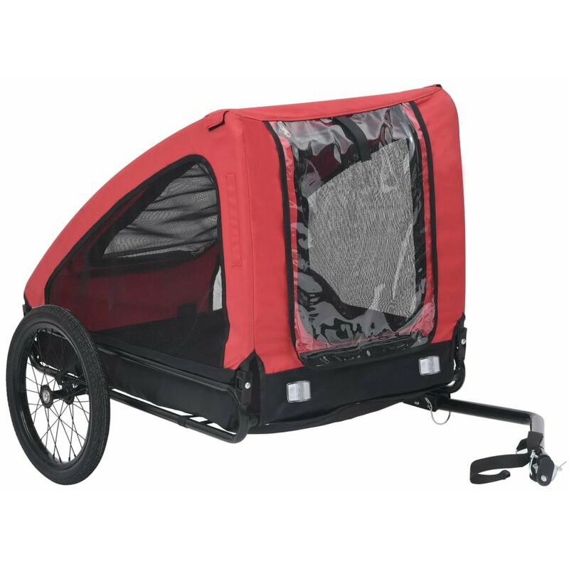 

Remolque para mascotas rojo y negro