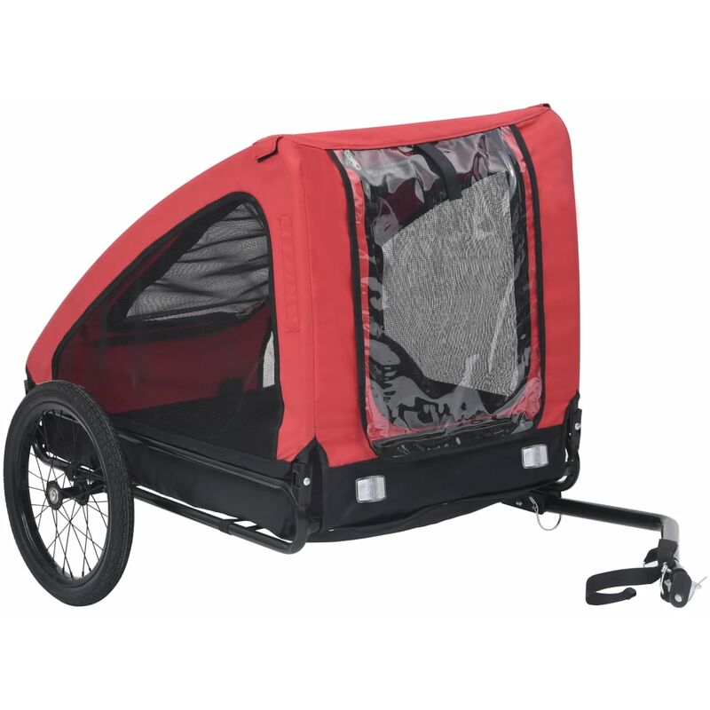 

Remolque para mascotas rojo y negro