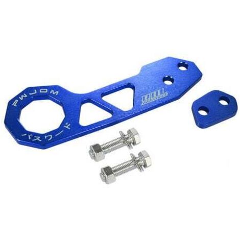 Remolques AIPERQ para modificación de vehículos JDM con gancho de remolque universal de aluminio, compatible con parachoques trasero de coche - Azul