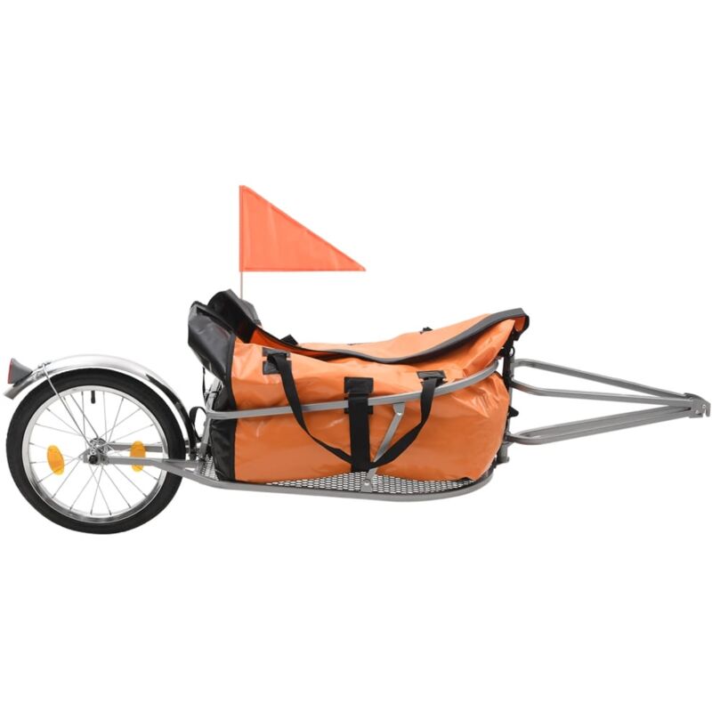 Vidaxl - Remorque à bagages pour vélo avec sac Orange et noir