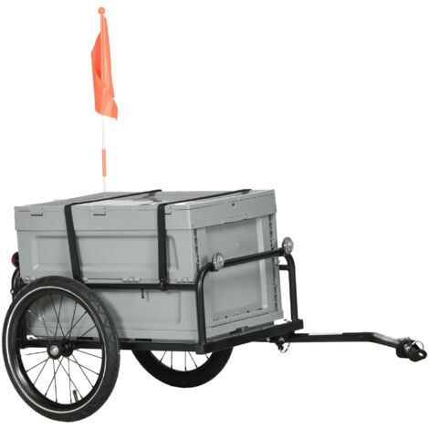 Remorque à vélo 65L, coffre amovible pliable, charge max 40kg