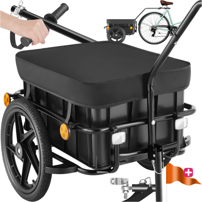 Tectake - Remorque à vélo CargoXpress, multifonctionnelle, jusqu'à 50 kg -