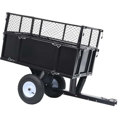Remorque basculante pour tondeuse de pelouse Charge de 150 kg vidaXL
