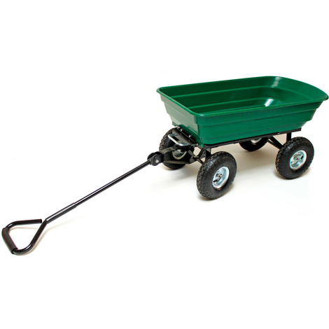 Remorque benne basculante 75 L 250 kg pneus 80 mm chariot de jardin