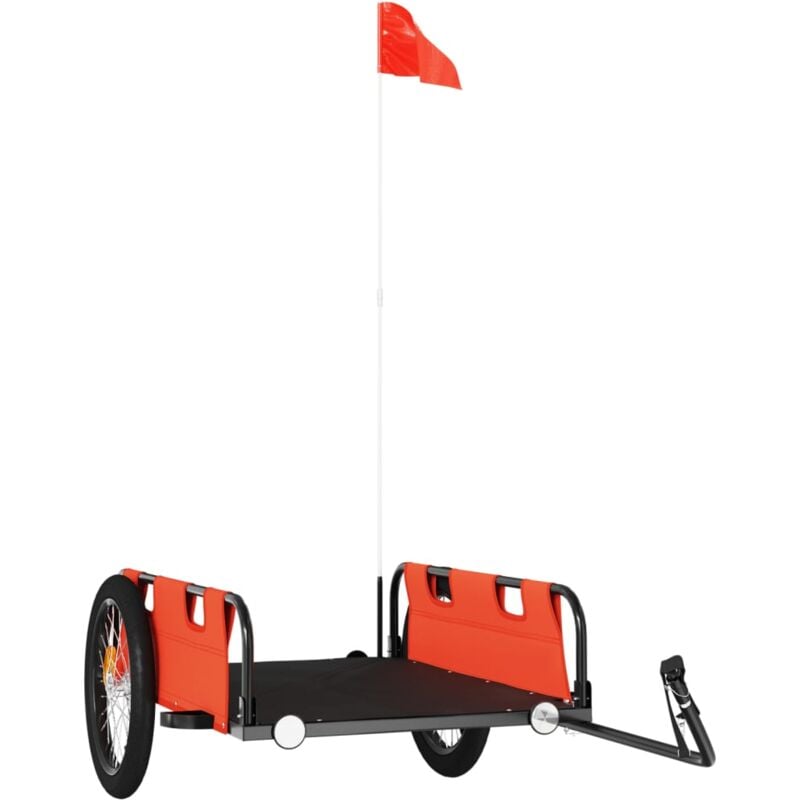 Remorque de vélo orange tissu oxford et fer - Vidaxl