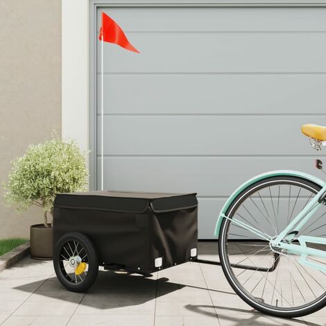 Remorque de vélo noir 30 kg fer vidaXL