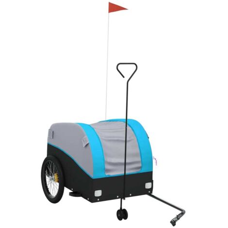 Remorque de vélo noir et bleu 45 kg fer CFW78397