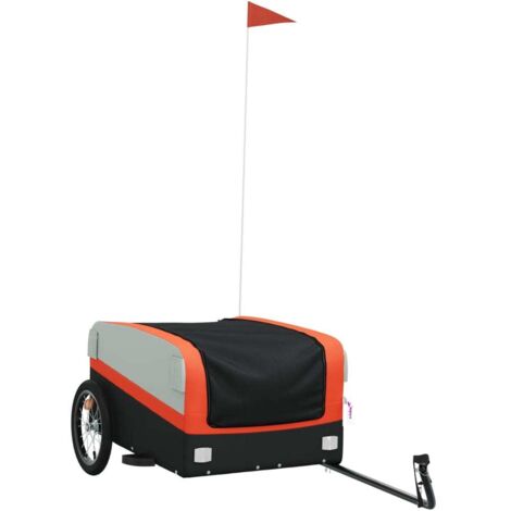 Remorque de vélo noir et orange 45 kg fer CFW45890