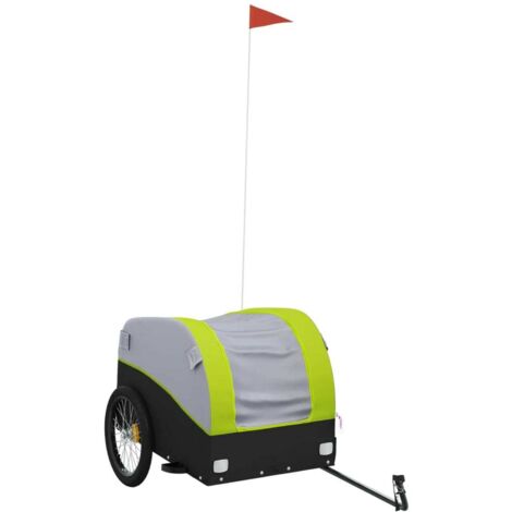 Remorque de vélo noir et vert 45 kg fer CFW93873