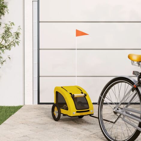 Remorque de vélo pour animaux de compagnie jaune vidaXL