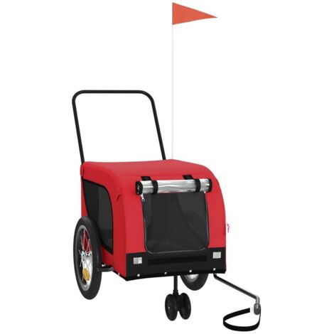 Remorque de vélo pour animaux de compagnie rouge et noir CFW85271