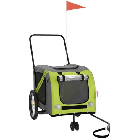 Remorque de vélo pour animaux de compagnie vert et gris CFW22894