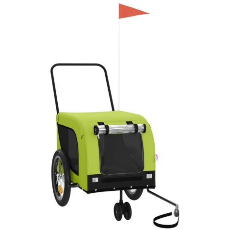Remorque de vélo pour animaux de compagnie vert et noir CFW35743