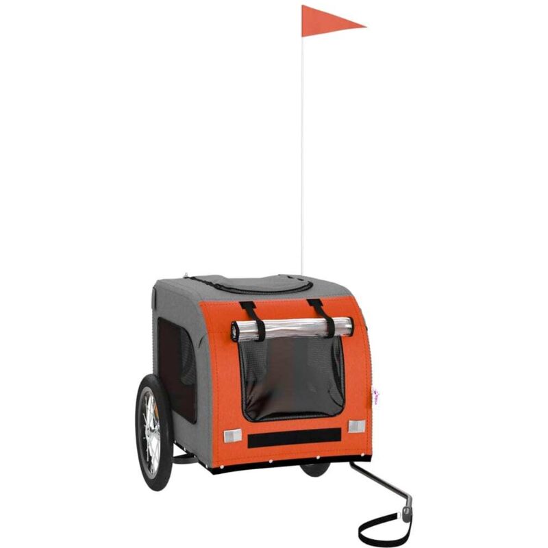 Remorque de vélo pour animaux de compagnie orange et gris Vidaxl Remorque de vélo pour animaux de compagnie orange et gris Vidaxl