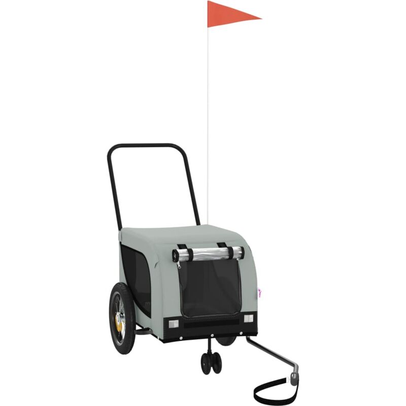 Vidaxl - Remorque de vélo pour animaux de compagnie gris et noir