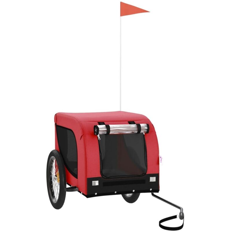 Vidaxl - Remorque de vélo pour animaux de compagnie rouge et noir