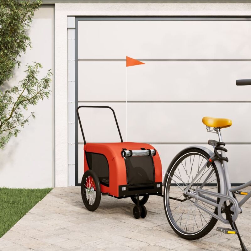 Remorque de vélo pour animaux de compagnie orange et noir - Vidaxl Remorque de vélo pour animaux de compagnie orange et noir - Vidaxl