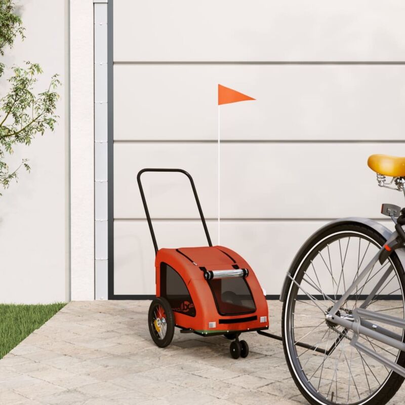 Vidaxl - Remorque de vélo pour animaux de compagnie orange et gris