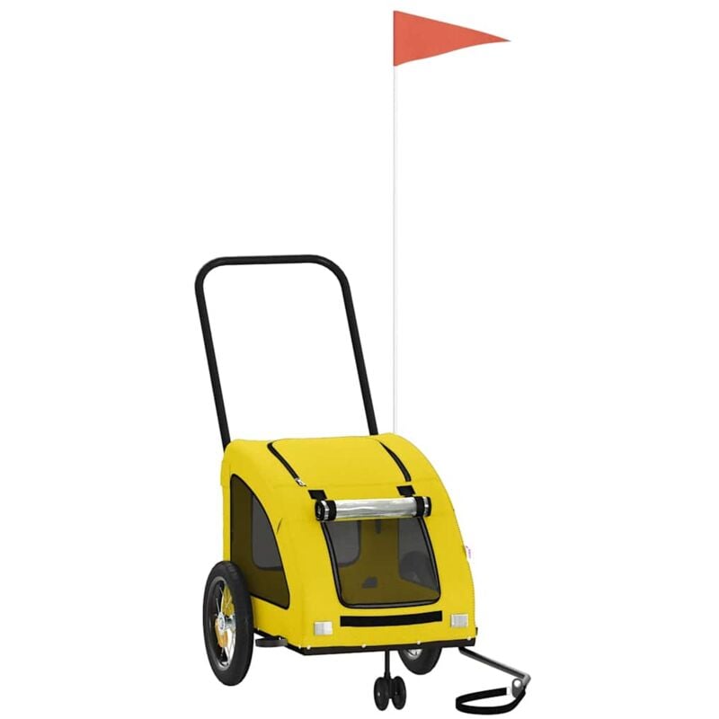 Remorque de vélo pour animaux de compagnie jaune vidaXL