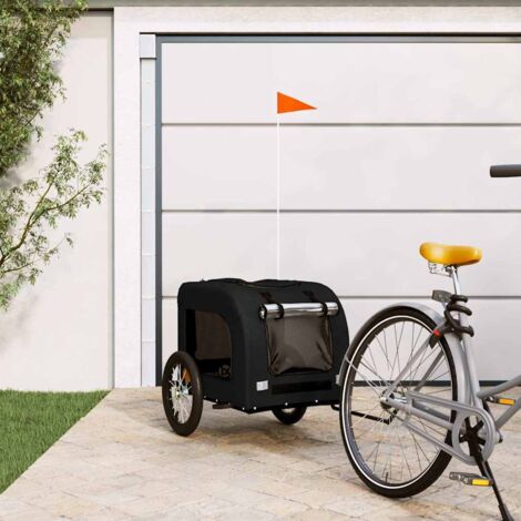 Remorque de vélo pour chien Remorque de transport noir tissu oxford et fer 33036