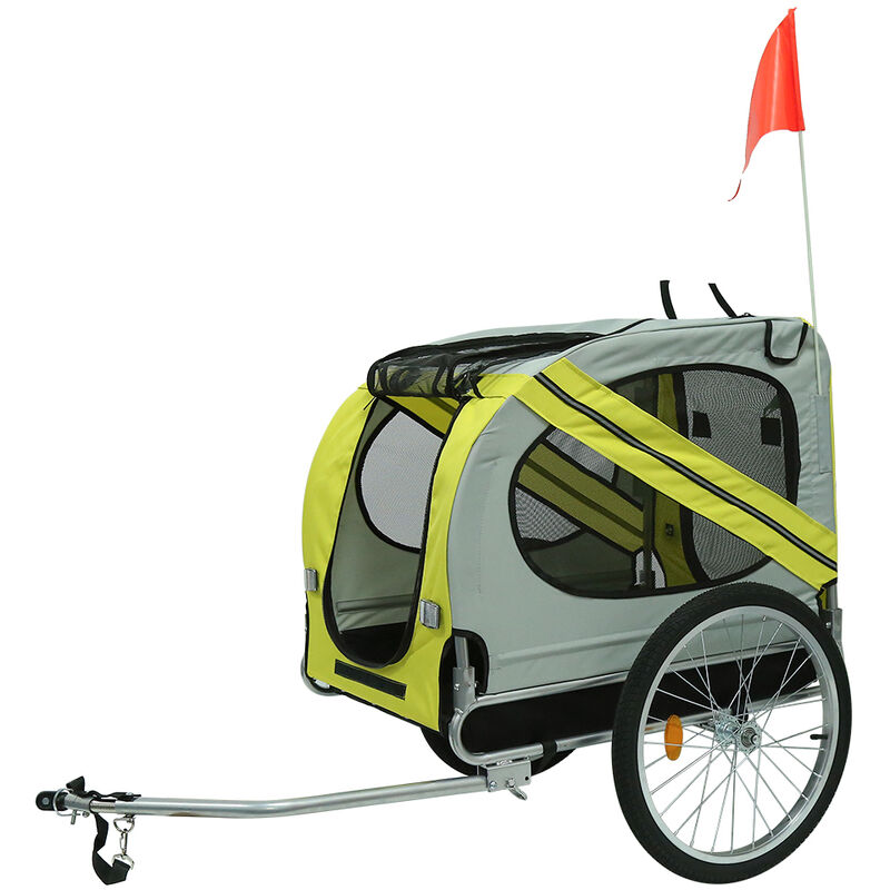 Remorque de Vélo de Chiens - Gris Jaune