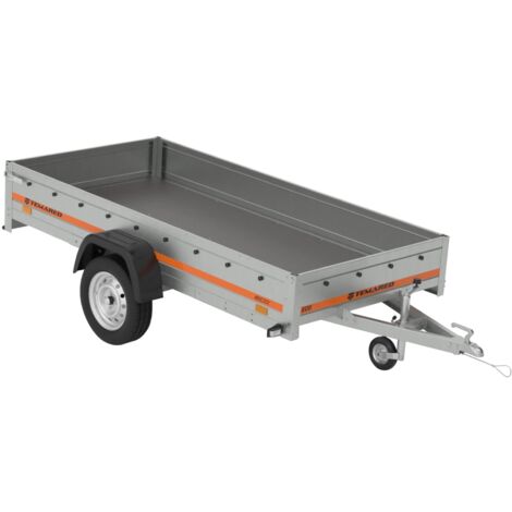 Remorque simple essieu 264x126 cm – Charge 499 kg – PTAC 750 kg – Essieu AL-KO – Transport matériaux et équipements – Tema