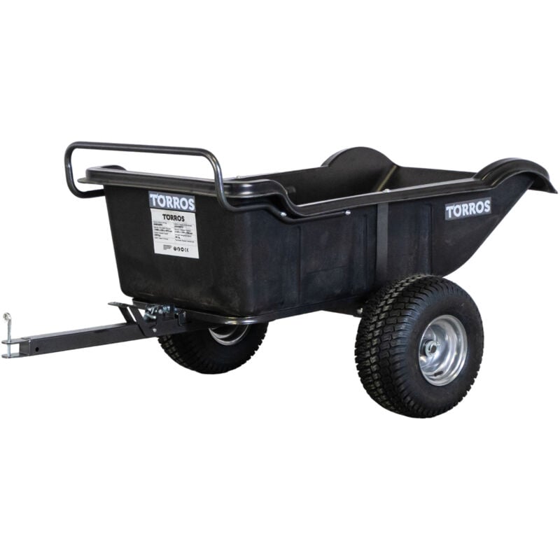 Torros - Remorque simple essieu 550kg benne en plastique pe basculante 1600x826x475 mm AHR550P2