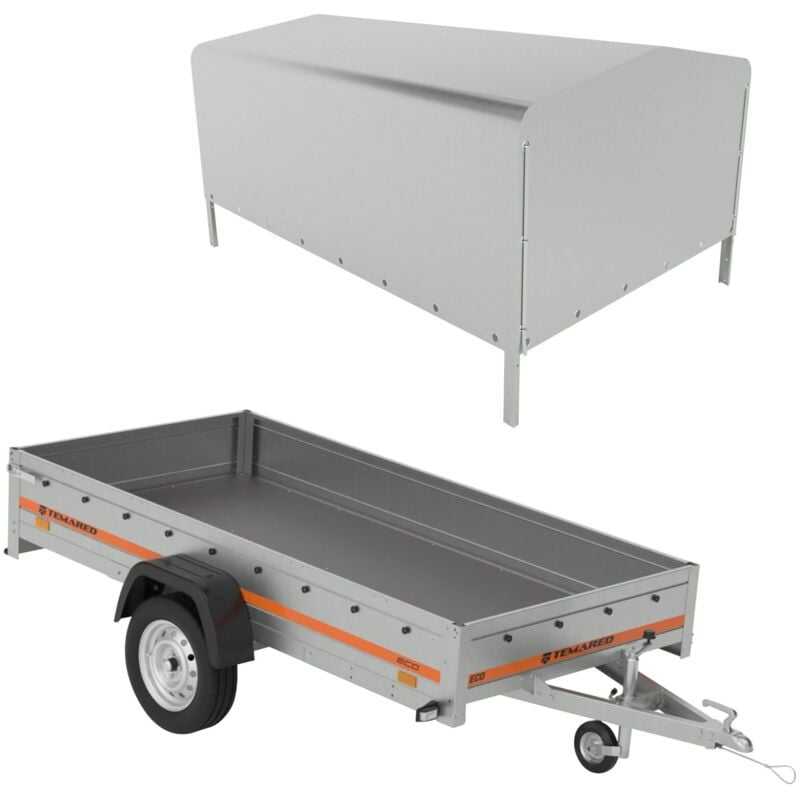 Remorque Tema simple essieu 264x126 cm eco 2612 bâche haute