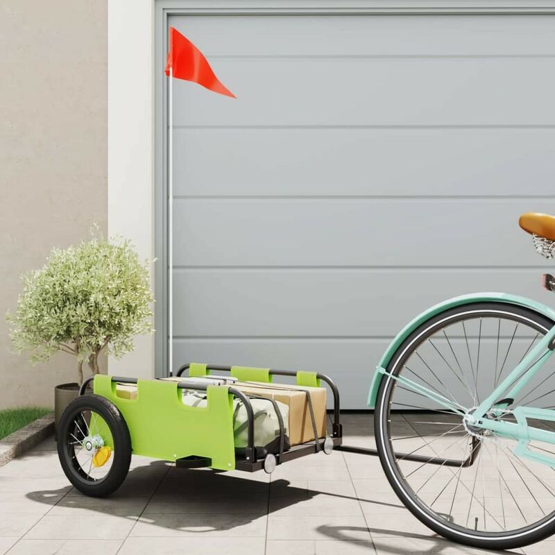 Le Poisson Qui Jardine - Remorque Vélo 122 cm Vert pour Marchandises à fixer à un vélo. - Vert