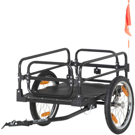 Remorque vélo pliable acier 16 pouces 40 kg avec attelage universel