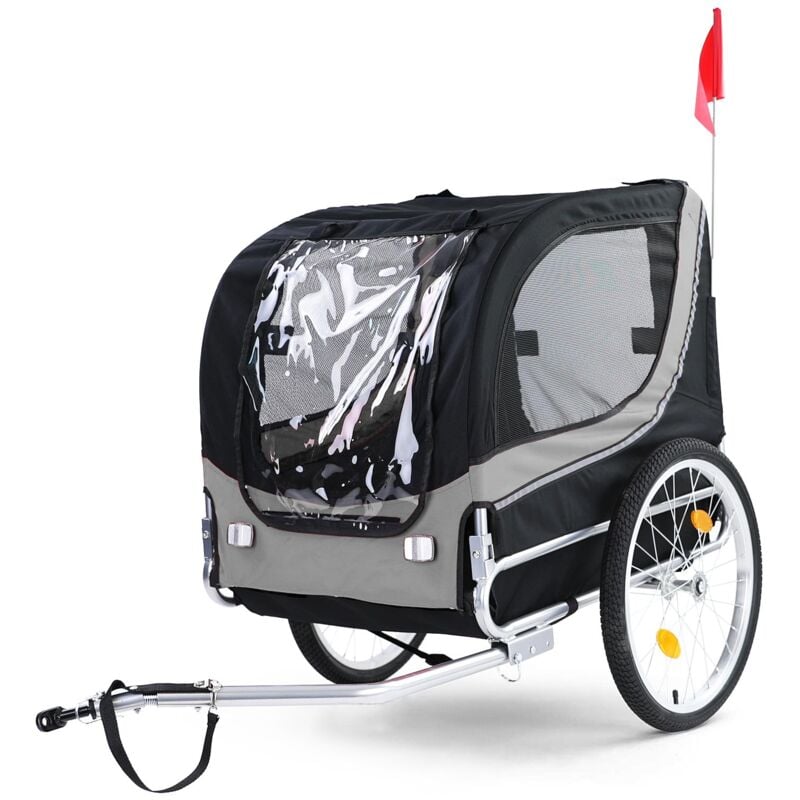 Viking Choice - Remorque vélo remorque chien pliable pour animaux de compagnie gris noir jusqu'à 40 kg