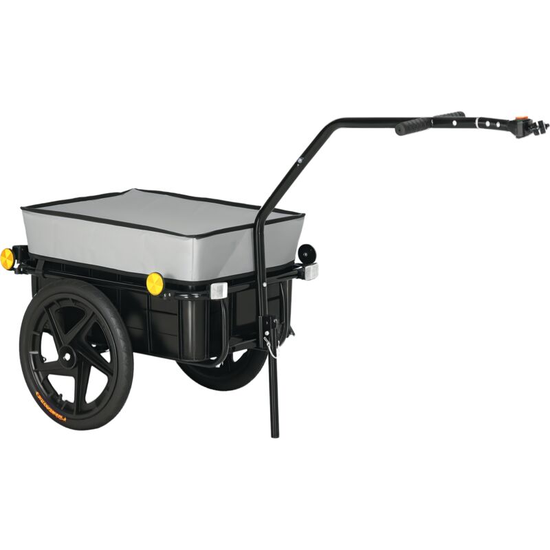 Remorque vélo remorque de transport pour vélo 144L x 59l x 80H cm barre d'attelage universelle acier oxford noir